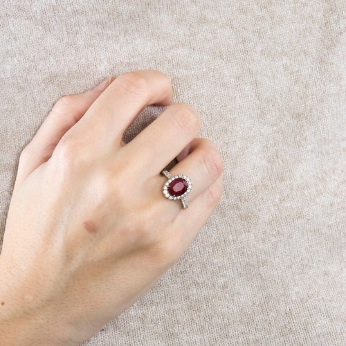 Bague rubis et diamants 58 Facettes