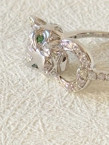 Bague 52 Bague Panthère en or blanc et diamants 58 Facettes WC-2025-2325
