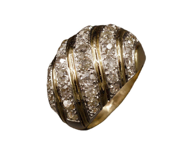 Bague 51.5 Bague Boule or jaune diamants 58 Facettes A9645