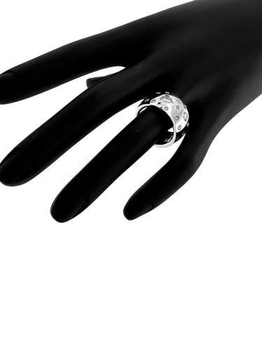 Bague 56 Bague en or blanc avec diamants, certifiée HRD 58 Facettes