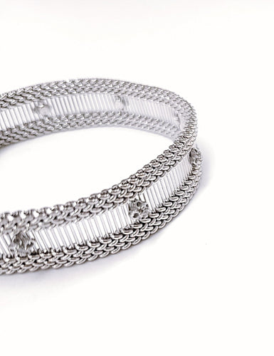 Bracelet Bracelet ruban or blanc et diamants 1950-1960 58 Facettes BRA.RUBAN.B.1333