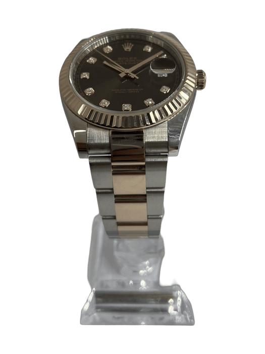 Montre ROLEX - Datejust 41mm Everose chocolate dial diamonds 58 Facettes ROLEXDATE41CHO