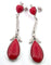 Boucles d'oreilles Boucles d'oreilles en or blanc avec corail et diamants, 1930 C 58 Facettes