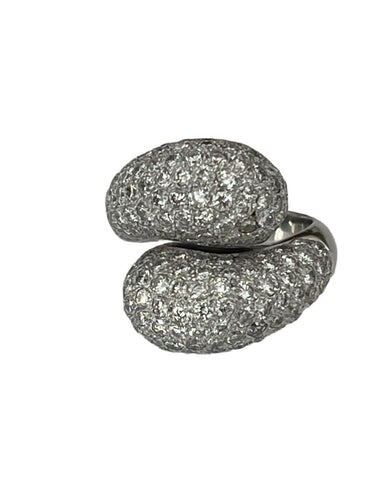 Bague 53 Bague Croisée or gris diamants 58 Facettes LOT 6593