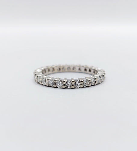 Bague 49.5 Alliance américaine or blanc et diamants 58 Facettes A05317