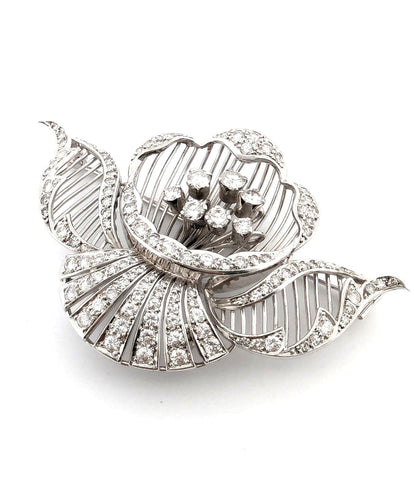 Broche Broche vintage en platine avec diamant naturel taille européenne et diamants taille huit huit 58 Facettes
