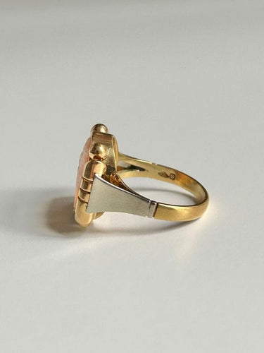 Bague 54.5 Bague en or jaune 18k ornée d'un camée 58 Facettes