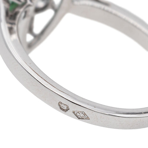 Bague 51 Bague Marquise Or blanc Emeraude, Diamant 58 Facettes 2677052CN