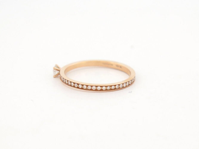 Bague 53 bague VANRYCKE solitaire pavee diamants en or rose 18k t53 58 Facettes 270294