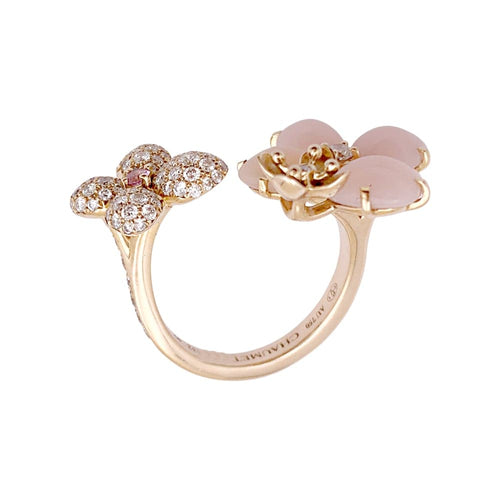 Bague 49 Bague Chaumet, « Hortensia Aube rosée », or rose, diamants, saphir rose et opales roses. 58 Facettes 34900