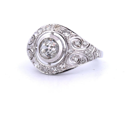 Bague 57 BAGUE LIBERTY EN OR BLANC 18 KT - DIAMANT 1,40 CT 58 Facettes