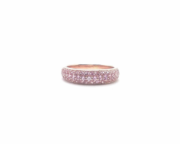 Bague bague en or rose et saphir rose 58 Facettes 5268