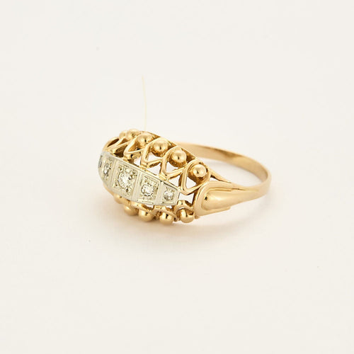 Bague 58 Bague en or jaune et diamants 58 Facettes CHAL0636