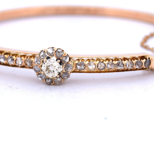 Bracelet vintage en or jaune avec diamants