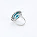 Bague 55 Bague or blanc style marguerite, topaze entourage diamants 58 Facettes