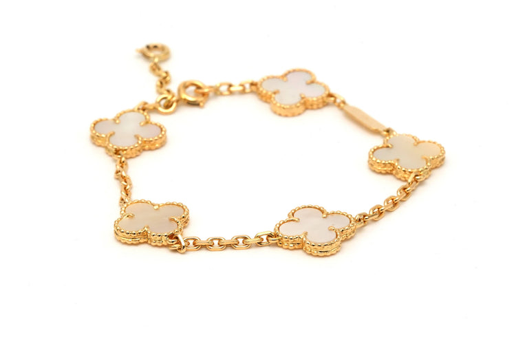 Bracelet Van Cleef & Arpels - Bracelet Alhambra en or jaune 18 carats et nacre 58 Facettes 22730
