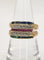 Bague 55.5 Bague Bandeau or jaune sertie de saphirs, émeraudes, rubis et diamants 58 Facettes