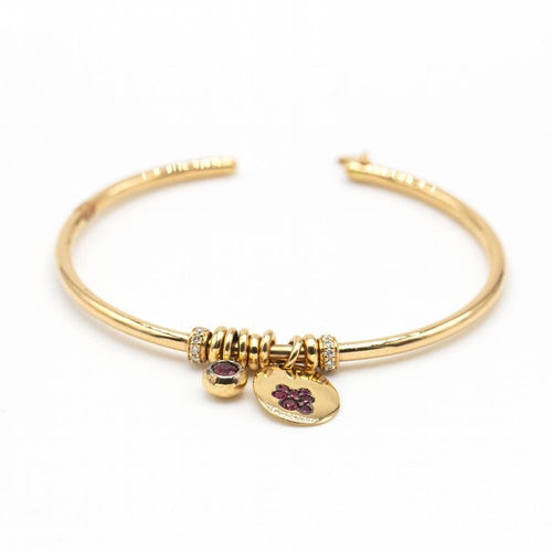 Bracelet Bracelet en or jaune, diamants et rubis 58 Facettes D363531SO