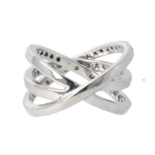 Bague 51 Bague or blanc diamants 58 Facettes 4170