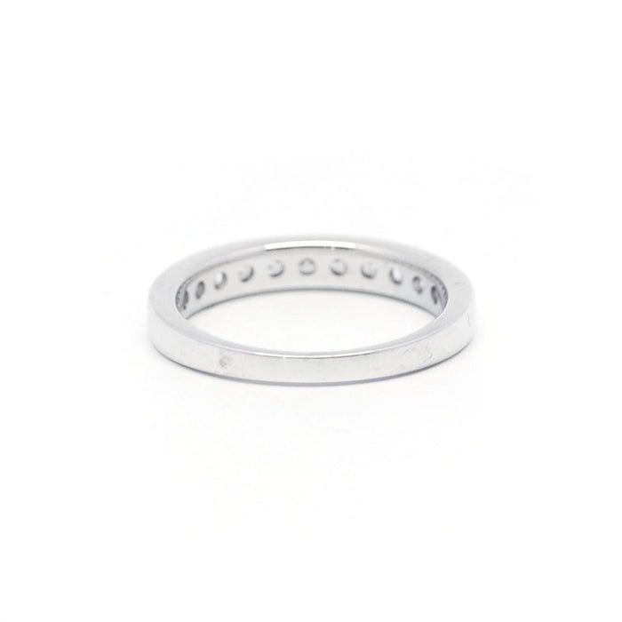 Bague 46 Demi alliance platine diamants 58 Facettes 180076R