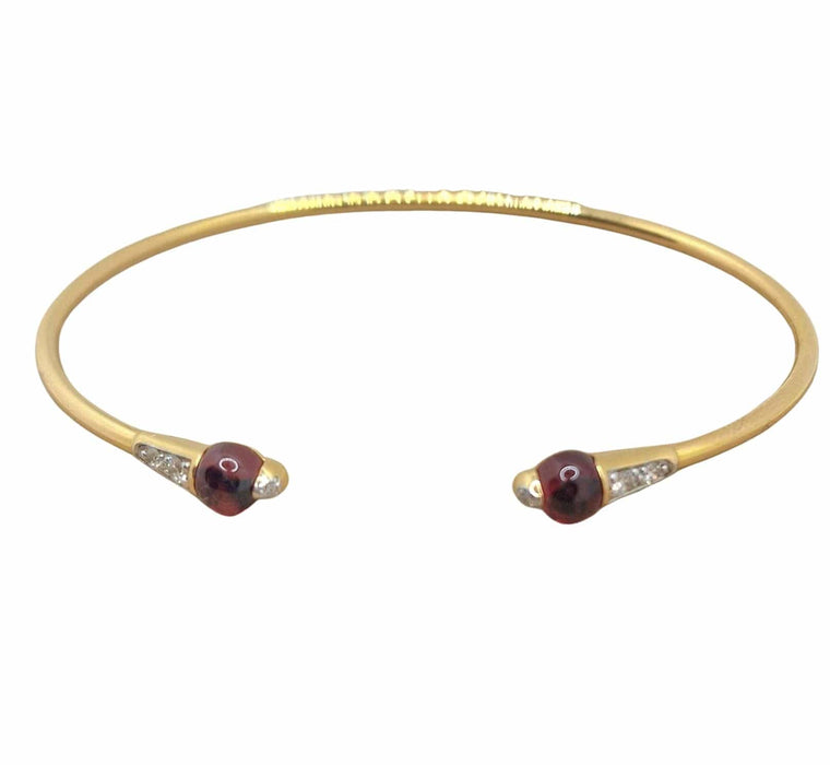 Pomellato Bangle Collection M'Ama non M'Ama 18kt Yellow Gold and Garnets 58 Facettes