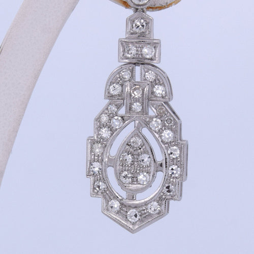 Boucles d'oreilles Boucles d'oreilles Art Déco en or blanc avec diamants 58 Facettes