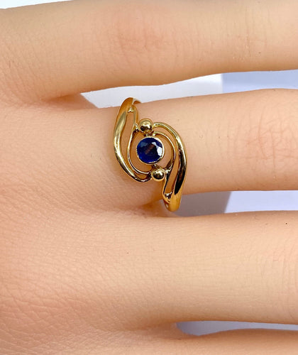 Bague 51 Bague en or jaune et saphir 58 Facettes AB586