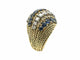 PIAGET. Bague vintage or jaune 18K, saphirs et diamants