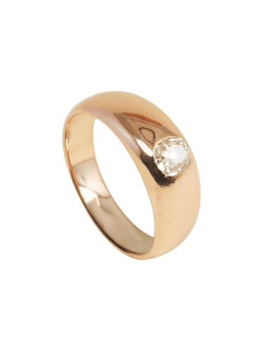 Bague 57 Bague jonc or rose diamant taille ancienne 0,55 carat 58 Facettes 1199.2