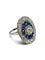 Bague ancienne or blanc saphirs et diamants 1,6 ct