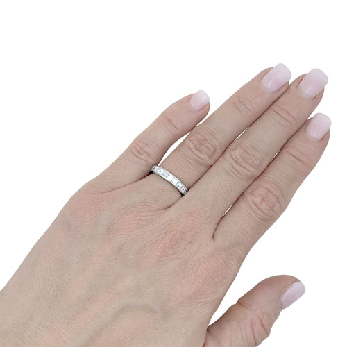 Bague 48 Alliance en platine et diamants. 58 Facettes 35108