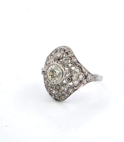 Bague 52 Bague - Bague en or blanc 18 carats sertie de diamants 58 Facettes