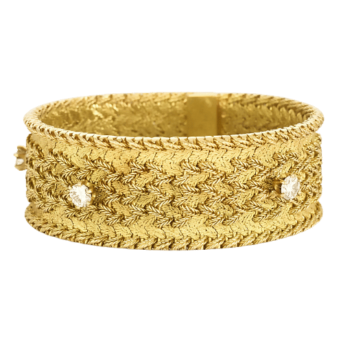 Bracelet Bracelet ruban en or jaune et diamants 58 Facettes PRG1854