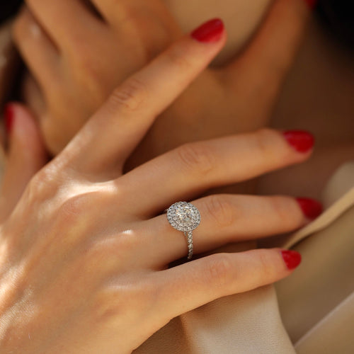 Bague 50 Solitaire Or Gris et Diamant 58 Facettes