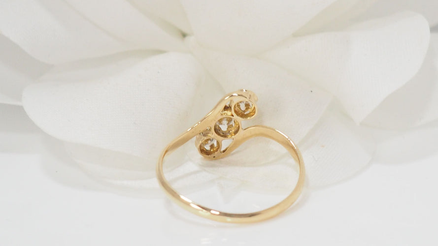 Bague 58 Bague Trilogie En Or Jaune Et Diamants 58 Facettes 32192