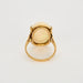 Bague 54 Bague Or Jaune Cabochon d'Opale Blanche 58 Facettes