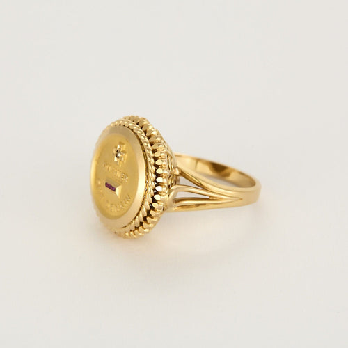 Bague 50 Augis Bague en Or jaune à message sentimentale 58 Facettes BEA3802