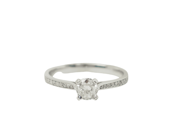 Bague 54 Bague solitaire en or blanc et diamant 0.35ct 58 Facettes 28292