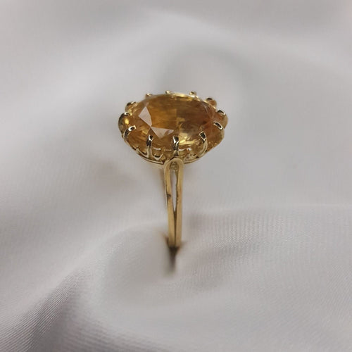 Bague 52 Solitaire or jaune saphir jaune 58 Facettes