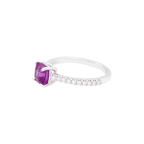 Bague 52 Bague TIFFANY & CO, "Novo" platine, saphir rose et diamants. 58 Facettes 34529
