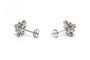 Boucles d'oreilles contemporaines en or blanc 18 carats serties de diamants "taille" brillant (+- 0,52ct)