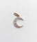 Pendentif croissant de lune en or rose 18k et platine, diamants taille roses