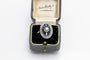 Bague Bague Art déco française avec diamants et saphirs de synthèse en or blanc et platine 58 Facettes 10350