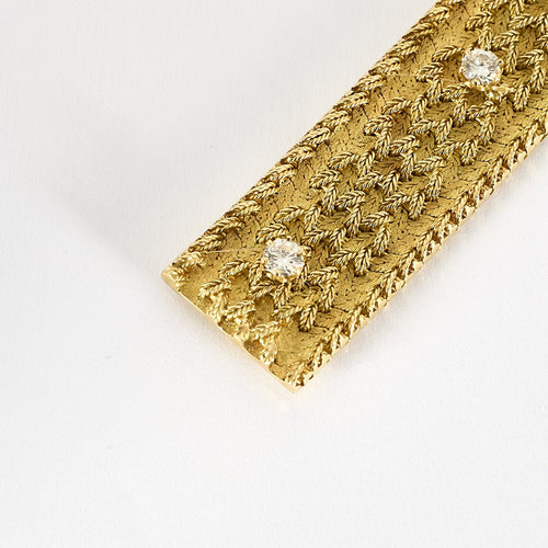 Bracelet Bracelet ruban en or jaune et diamants 58 Facettes PRG1854