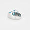 Bague 52 Bague or blanc avec 2 Aigue-Marines centrale sertie de diamants 58 Facettes 1-0000101/1