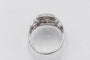 Bague Art Déco géométrique en or blanc 14k avec diamants et rubis