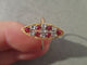 Bague 55 Bague Marquise XIXe Or rose, Platine, Diamants, Rubis naturels 58 Facettes
