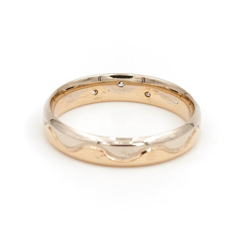 Bague 54 Bague Alliance Or jaune, Or blanc Diamant 58 Facettes 1719172CN