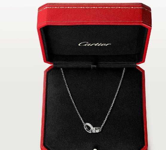 Collier Cartier Love or gris et diamants