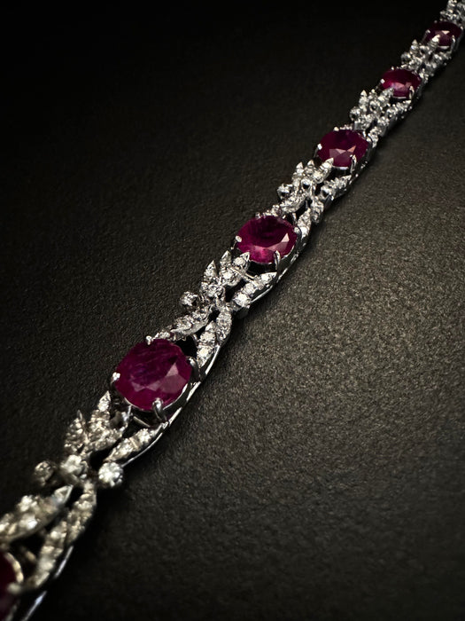 Bracelet Bracelet avec rubis de 14 ct et diamants de 3 ct. 58 Facettes